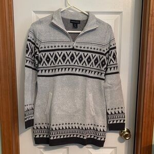 Cynthia Rowley Black and Gray Zip-Up Womens Sweater